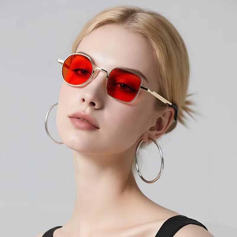 Vintage Metal Frame Square Sunglasses Women Men Round Sun Glasses Female Oval Eyewear Oculos De Sol for Male Female Eyeglasses