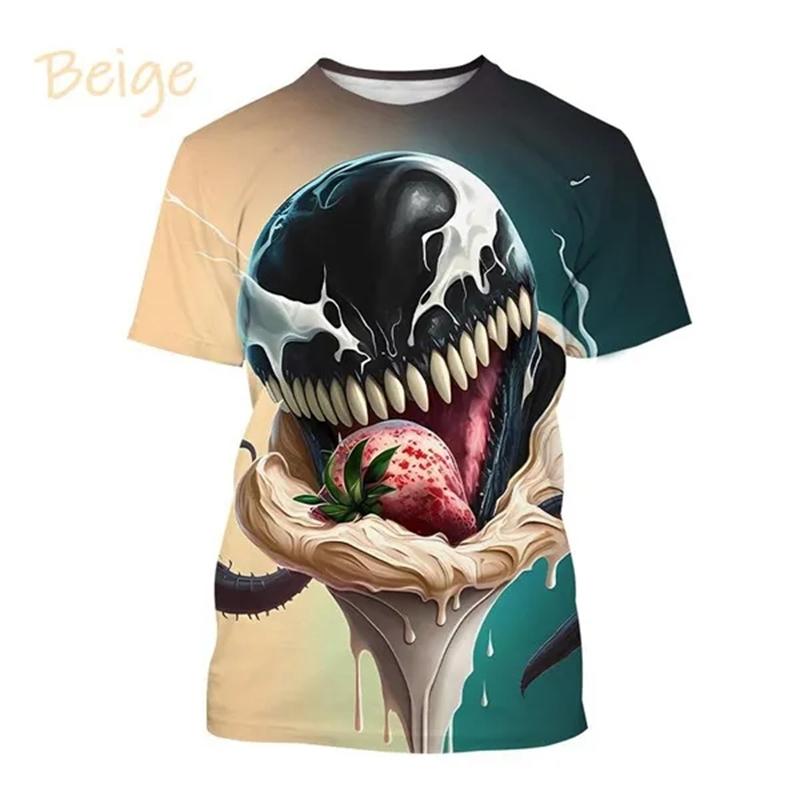 

Літо Гаряча їжа Конус Морозиво Футболки з 3D-принтом Торт Морозиво Мода Особистість Унісекс Футболка з круглим вирізом і короткими рукавами 6XL