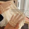 Set of 5 Luxe Lace Silk High-Elastic Women's Triangle Panties - Quick-Dry, Nude Feel