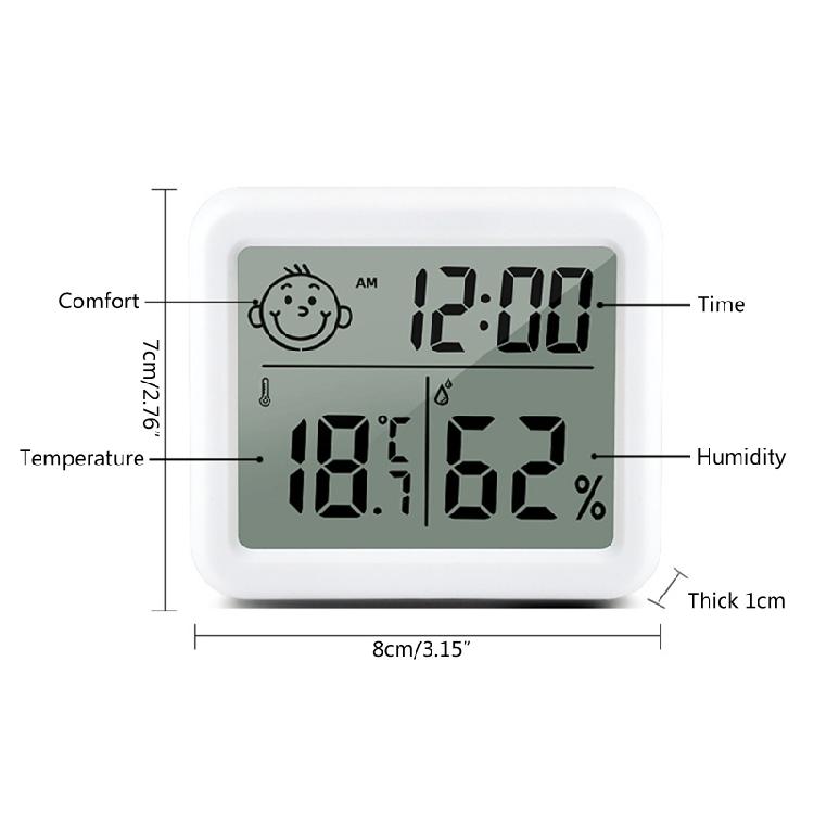 Room Thermometer and Humidity Gauge with Clock Calender ℃/℉ Switchable for Home