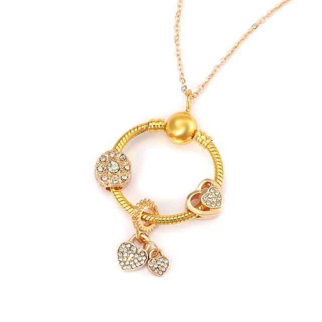 Simple Round Geometric Cubic Zircon Necklace Silver Color Clavicle Chain Union Rainbow Crown Charm Necklace For Women Jewelry