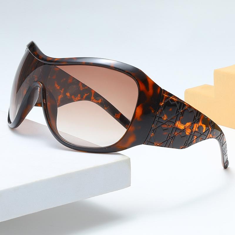 Y2k Face Mask Oversized Frame Sunglasses Women's Trendy Instagram Sunglasses Outdoor Fashion One-piece Sports Sunglasses 7752