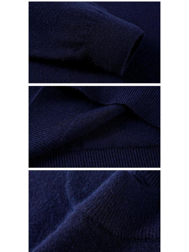 Herren Pullover aus einfarbiger Wolle - Herbst/Winter Halber Rollkragen Lässiger Baselayer