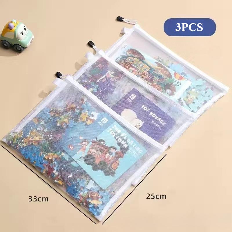 Toy Storage Bag Zipper Puzzle Subpackage Toy Organizer Transparent Children's Room Organization Small Child Storage Bag