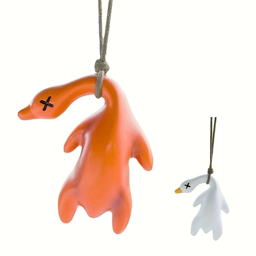 3Pcs UV Color Changing Duck Car Pendant Cute Fun Rearview Mirror Ornament Color Shift Duck Auto Hanging Decor