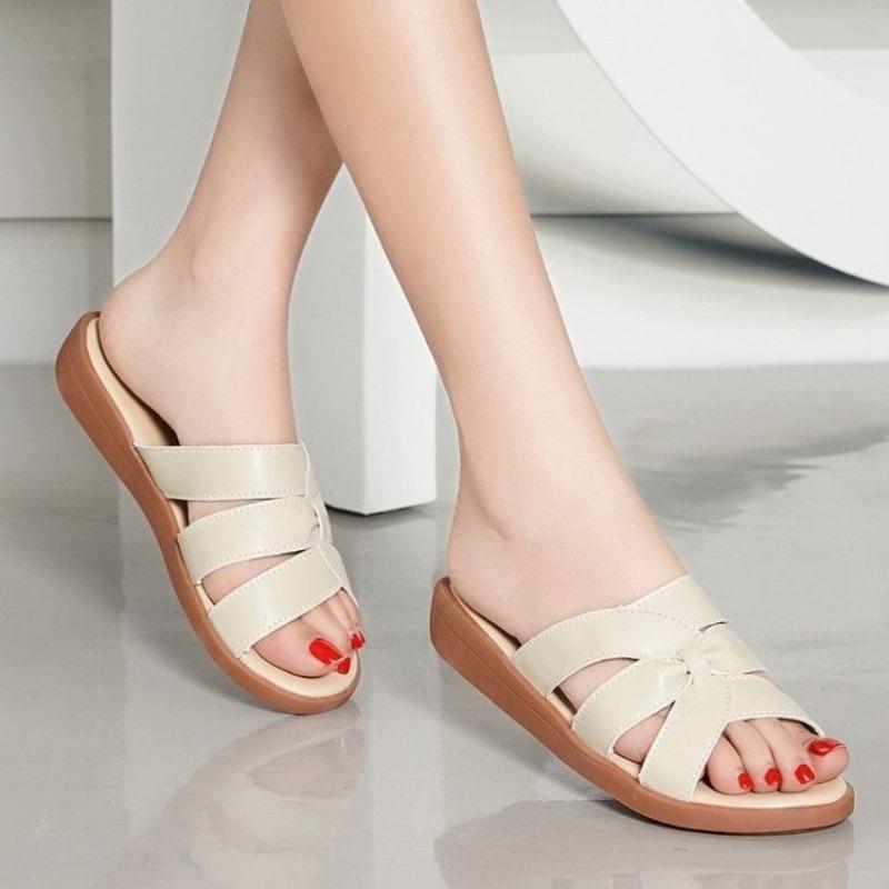 Klapki Beżowe Damskie Kapcie Niski Obcas Gumowe Buty Dla Kobiet Odkryte Palce Tanie Premium Sandały Mały Rozmiar Oryginalne Casualowe