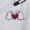 Creative Cartoon Heart Shaped Ghost Design Metal Brooch Pin For Halloween 2023 Collection