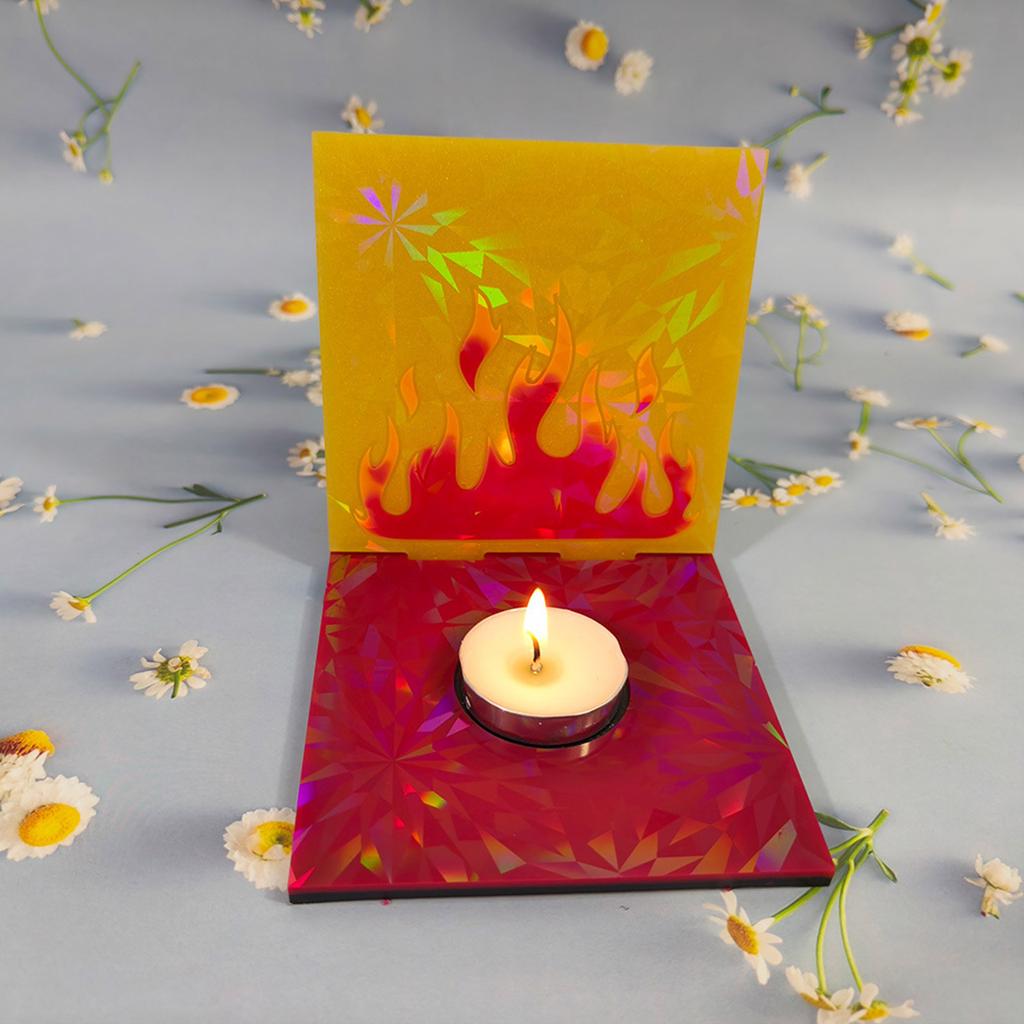 Flame Pattern Silicone Mold for Candle Holders Rectangle Shape Candlesticker Resin Molds Easy To Use Candle Base Molds