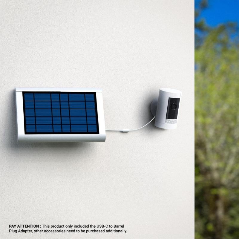 Security Camera Power Adapters Cord USB C to 3.5mm Plug Adapters Solar Panel Monitoring Camera Cable Easy to Install