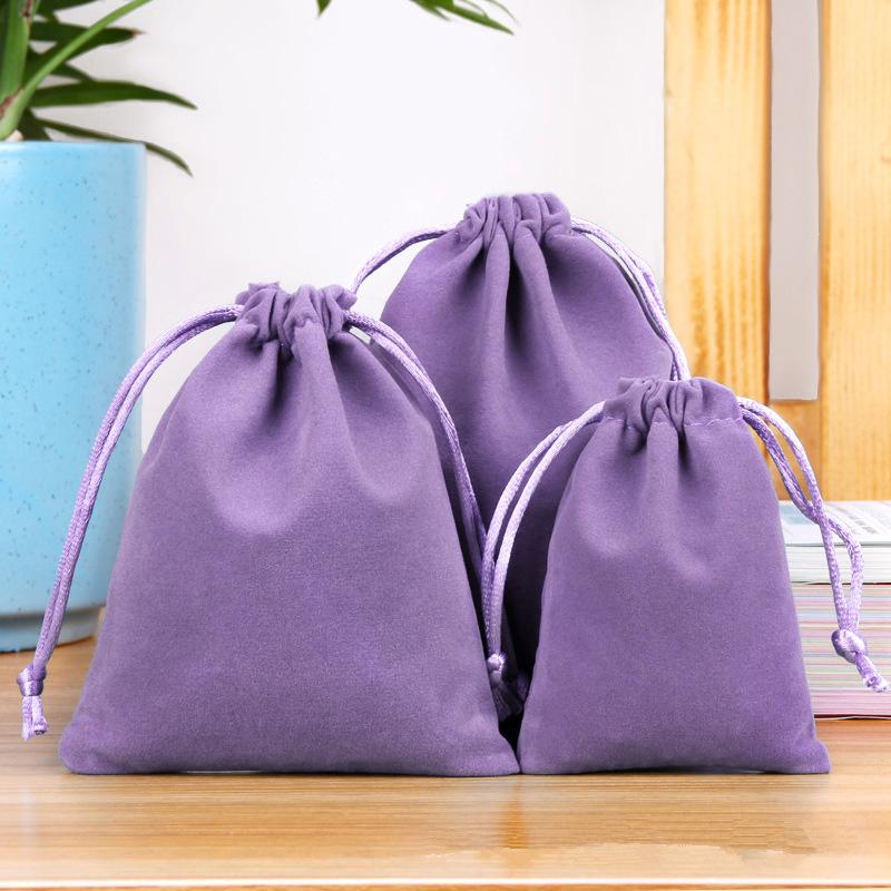 100 Pcs/Lot Velvet Drawstring Wedding Bags Gift Fabric Package Various Colors Samll Size Jewelry Pouches For Christmas Party