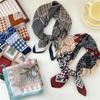 Cotton Linen Print Square Scarves Neckerchief Kerchief Headscarf Women Decorative Scarf Bandanas Headband 65cm Neck Wraps Shawls