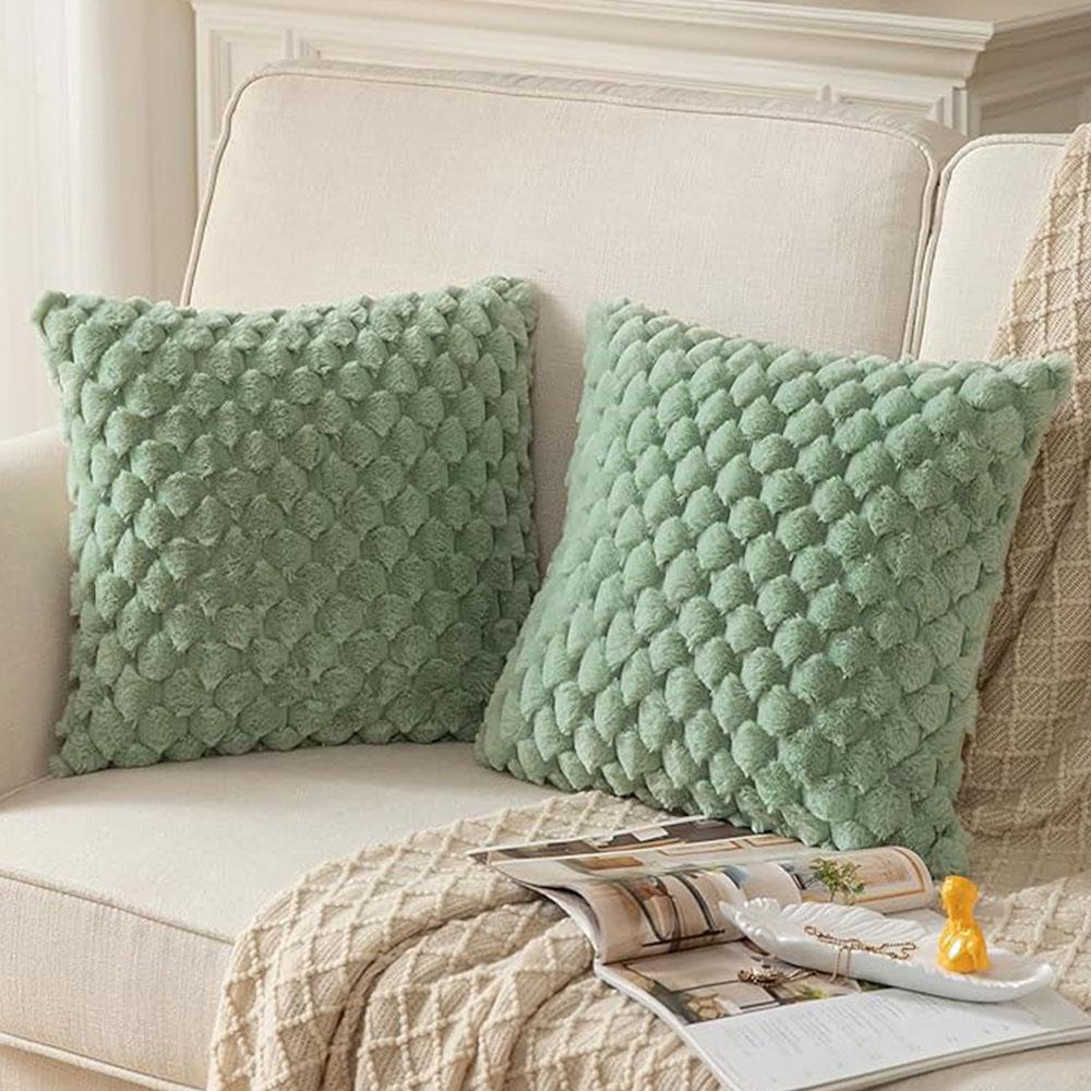 Boho Style Cushion Cover Cozy Plush Pillow Cover Pineapple Grid Decoration Double-sided Design Pillows Cover Sofa Pillowcase