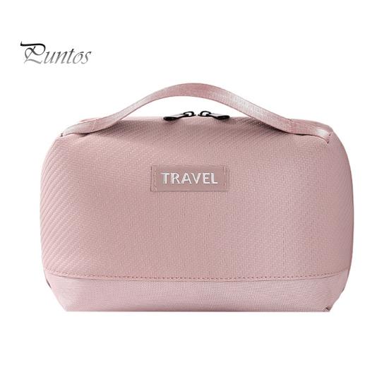 

Косметичка большой емкости органайзер для косметики с верхней ручкой держатель для кистей водонепроницаемый несколько карманов дорожная косметичка для женщин розовый
