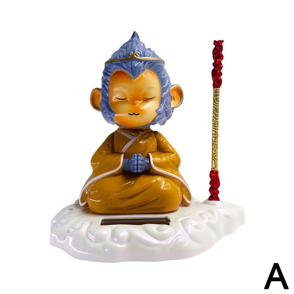 Solar Ornaments Qi Tian Great Saint Sun Walker Solar Decoration Cute Bobblehead Decoration Monkey Creative Car Doll A0X0