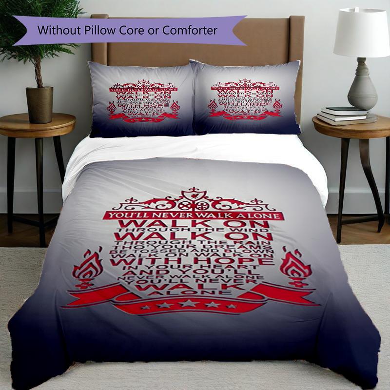 Set copripiumino 3 pezzi (1*Copripiumino + 2*Federe, Senza Nucleo),Set Biancheria da Letto con Stampa Liverpool F.C, Decorazione Camera da Letto, Per Tutte le Stagioni, Regalo di Compleanno