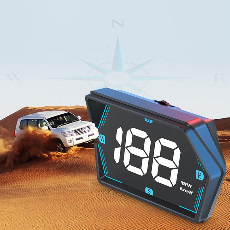 Car Speed Measuring Head-Up Display Digital Speedometer GPS Position Compass HUD KM/H Speed Gauge For Universal Truck Vehicles