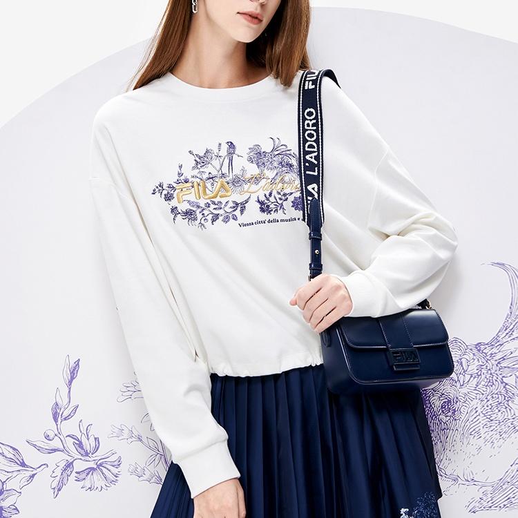 New FILA Sweatshirt Women's Cloud White F11W238204F-WT