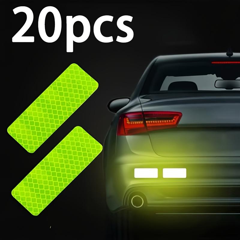 20PCS Ultra Bright Reflective Safety Sticker - Waterproof, Fluorescent Yellow-Green for Cars, Trucks, Bicycles and Motorcycles