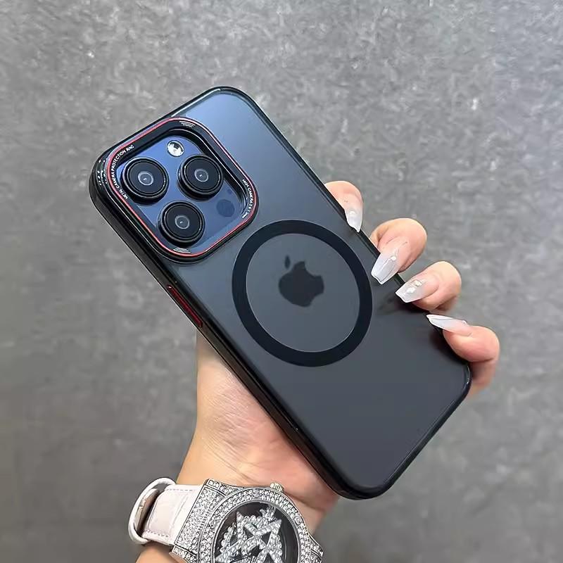 Acrylic Magnetic Suction Suitable for Apple 16prox Mobile Phone Case IPhone 15 Ice Color Transparent 14 Metal Ring Protection Case