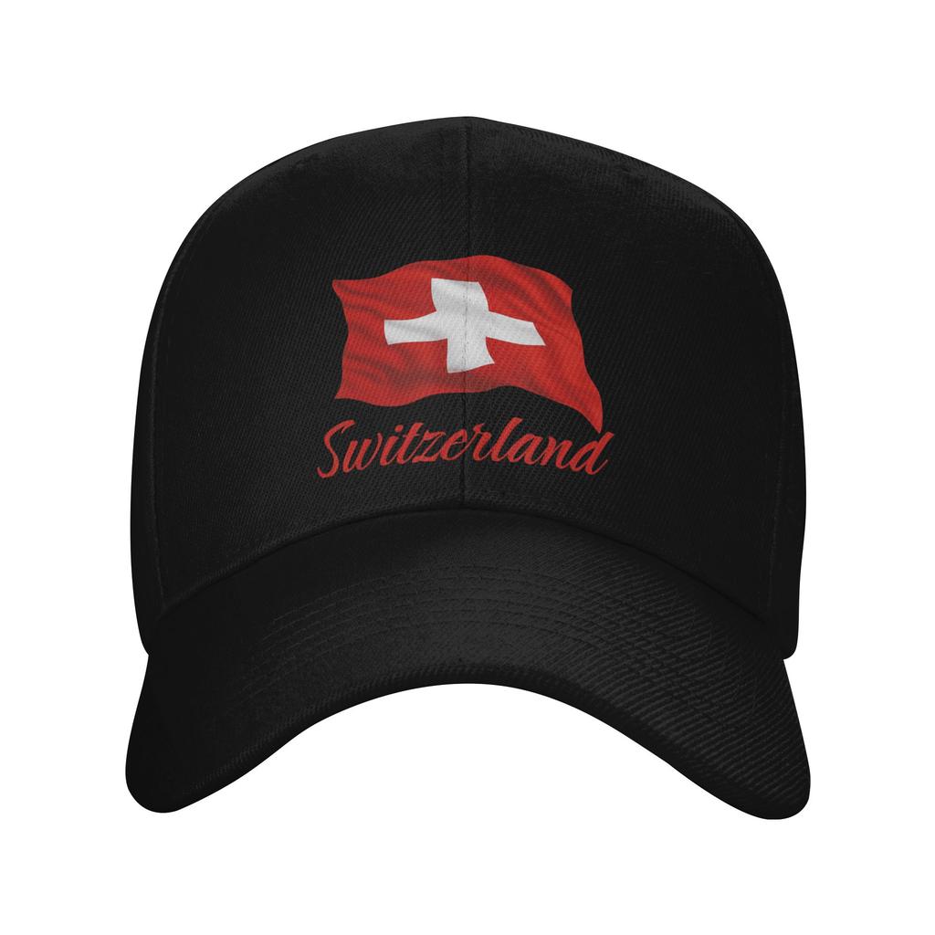 Gorra Unisex para Mujer Bandera de Suiza Retro Gorras de Béisbol Ajustable Ropa Casual