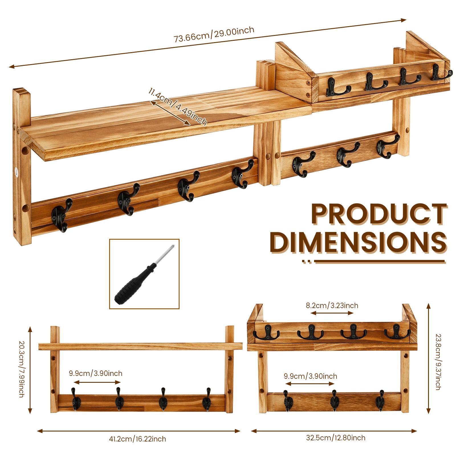 

Key Mail Clothes Storage Shelf Wooden Wall-mounted Key Holder Vintage Kitchen Organizer Home Decor for Entryway Hallway Bedroom