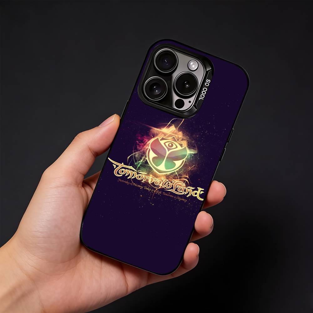 T-Tomorrowland Phone Case For iPhone17, 16,15,14,13,12 Pro Max Black Candy Matte Shockproof Cover