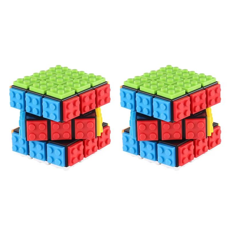 Building Blocks 3D Magic Puzzle Cube 3X3X3 Diy Fidget Toy Brick Anti Stress Relief Sensory Adhd Educational Game For Kids Adult