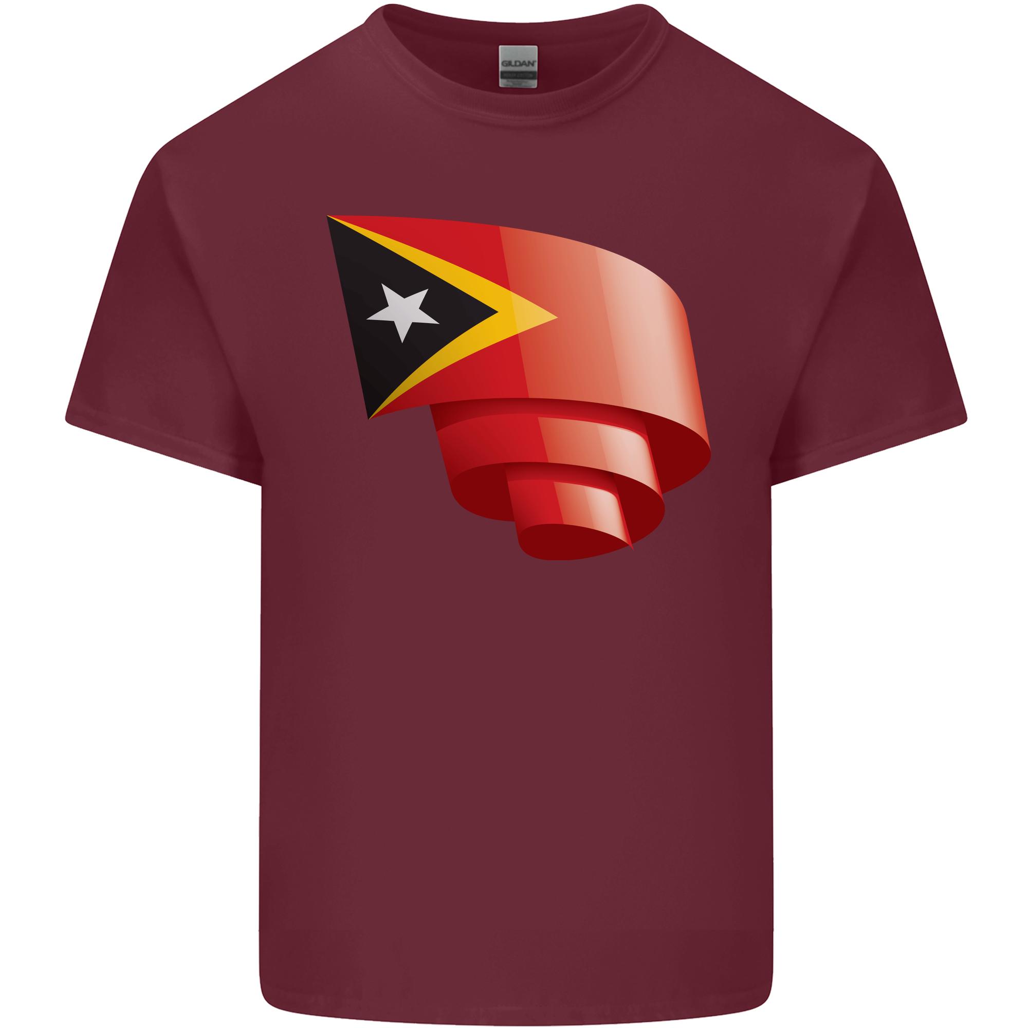 Curled East Timor Flag Day Football Unisexs Light Cotton TShirt S