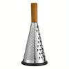 SHAON Stainless Steel Conical 3-Sided Vegetable Grater, Cheese Shredder with Wooden Handle, Multifunctional Kitchen Melons and Fruits, Vertical