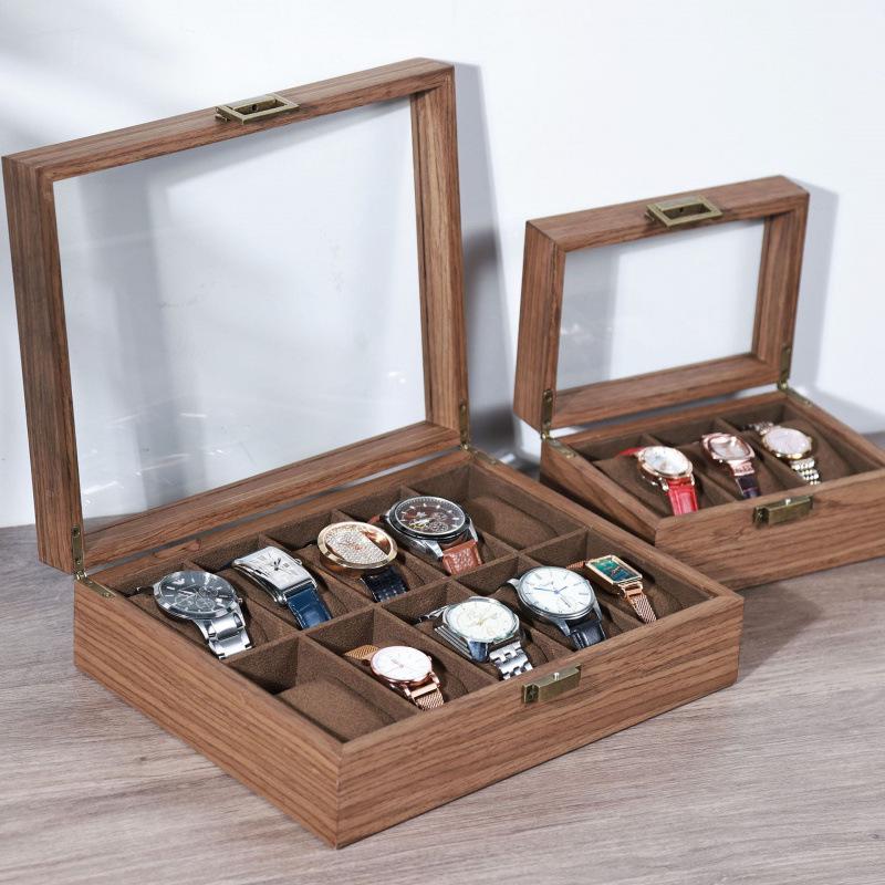 Black Wood Grain Watch and Jewelry Storage Display Box