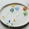 4Pcs Clear Glass Scoop Heat Resistant Coffee Spoon Long Handle for Stirring Tea Cake Seasoning Serving Tool Glass Coffee Spoon