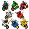 Ninjas Character Motorcycle Toy Set 8 Pieces Creative Brain Building Blocks