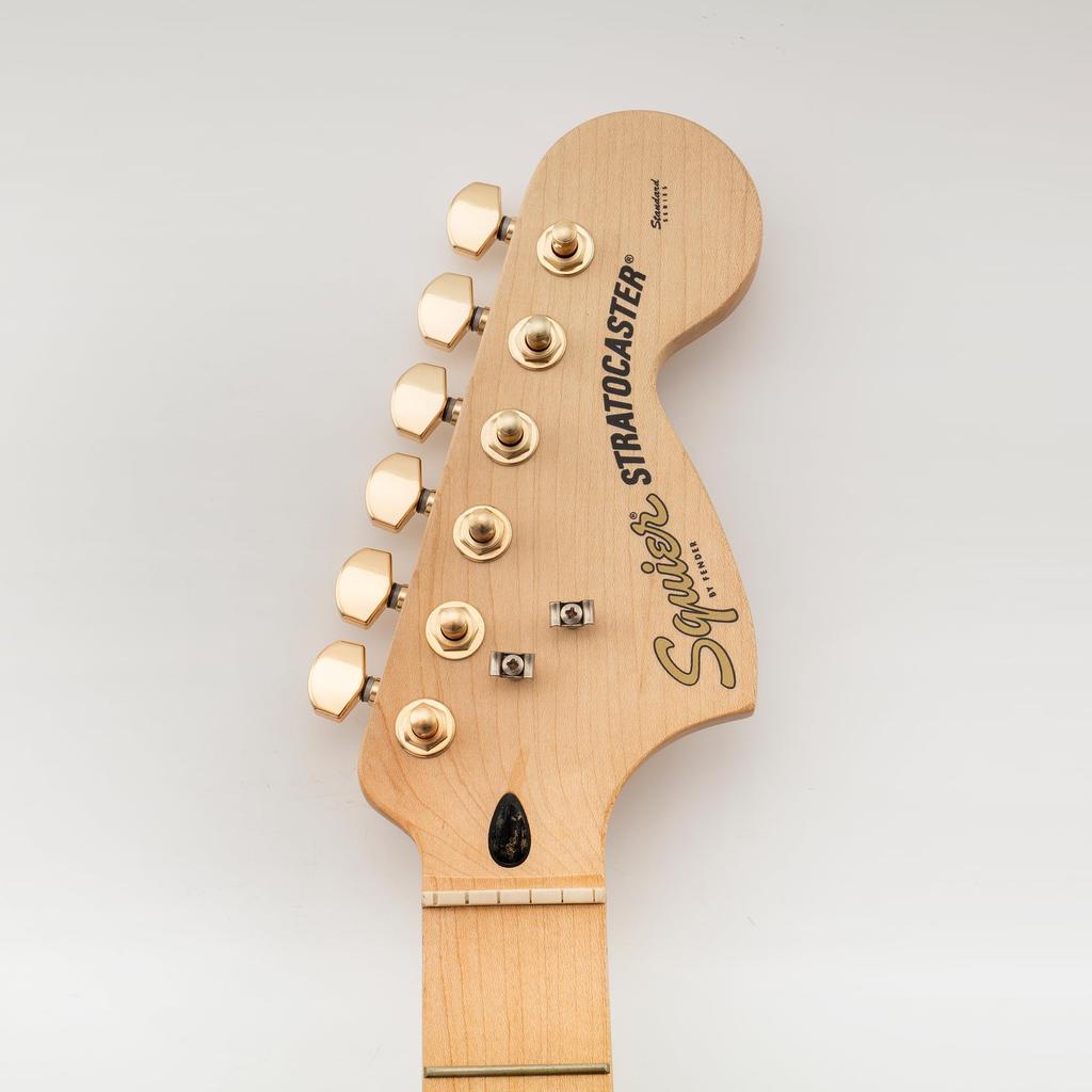 Musiclily Pro 6-in-line 2-pin Locking Guitar Tuners, Square SQ, for Stratocaster/Telecaster Electric Guitars, Gold Finish.