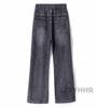 [LZYYHHR] Men's Denim Jeans, Loose Fit, Baggy Pants, Long Pants, Plus Sizes, Stylish, Cool, Adjustable Drawstring (L, Gray)