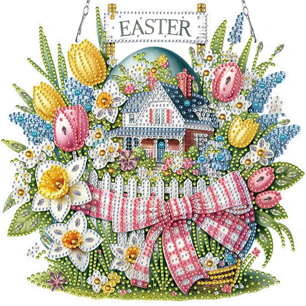 Holiday Theme 2D Flat DIY Special Shape Rhinestone Diamond Art Window Pendants Diamond Painting Set Wall Decor for Home & Window