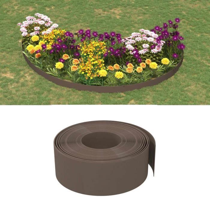 VidaXL Bordures de jardin 4 pcs marron 10 m 20 cm polyéthylène 3155462