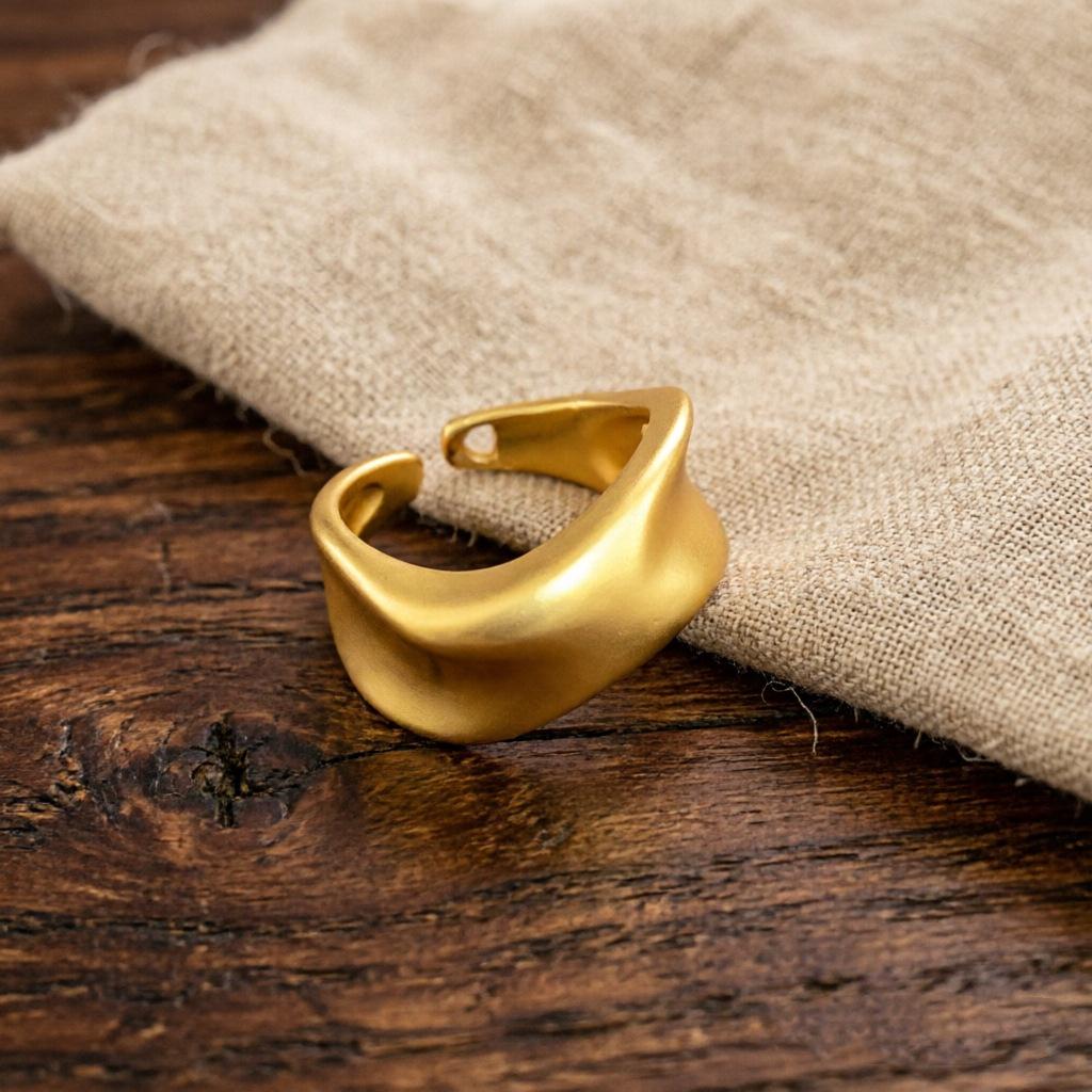 Geometrischer Hochglanz-Überkreuz-Offener Ring, S925 Silberplattiert - Damen Stapelbarer Zeigefingerschmuck