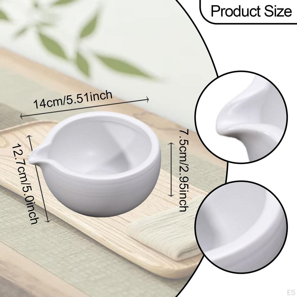 Ceramic Bowl for Matcha Preparation with Spout Gift Tea Enthusiasts
