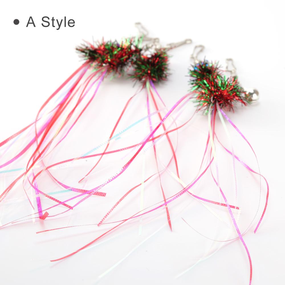 5pcs Mix Tassel Cat Teaser Stick Change Heads Cat Toys Interactive Pet Toy Supplies