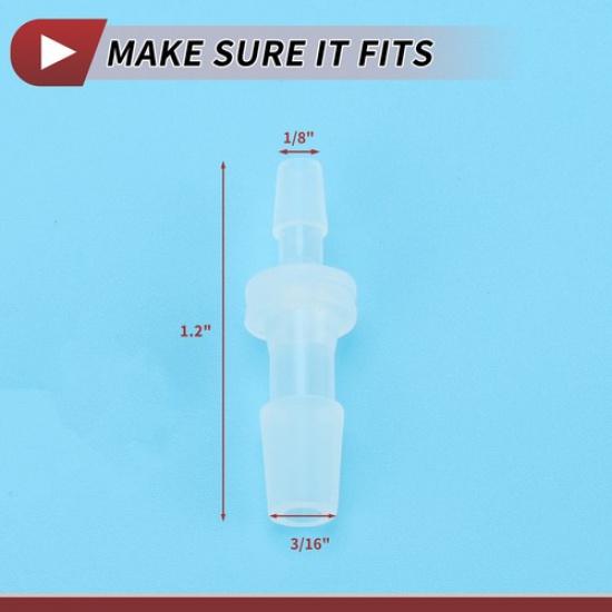 Five Plastic Hose Barb Fitting 18" To 316" Hose ID Connectors Clear Universal