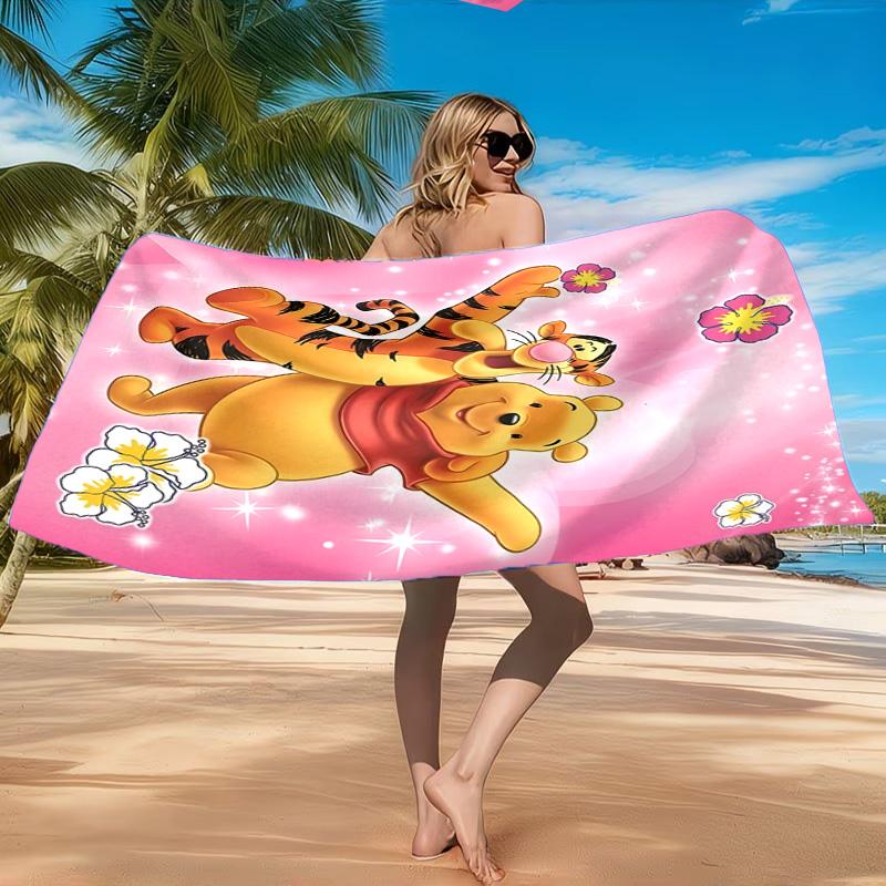 Yellow Bear Artwork Printed Microfiber Beach Towel, Soft And Absorbent, Quick-Dry, Ideal for Summer Travel, Beach Essential, Swimming Pool