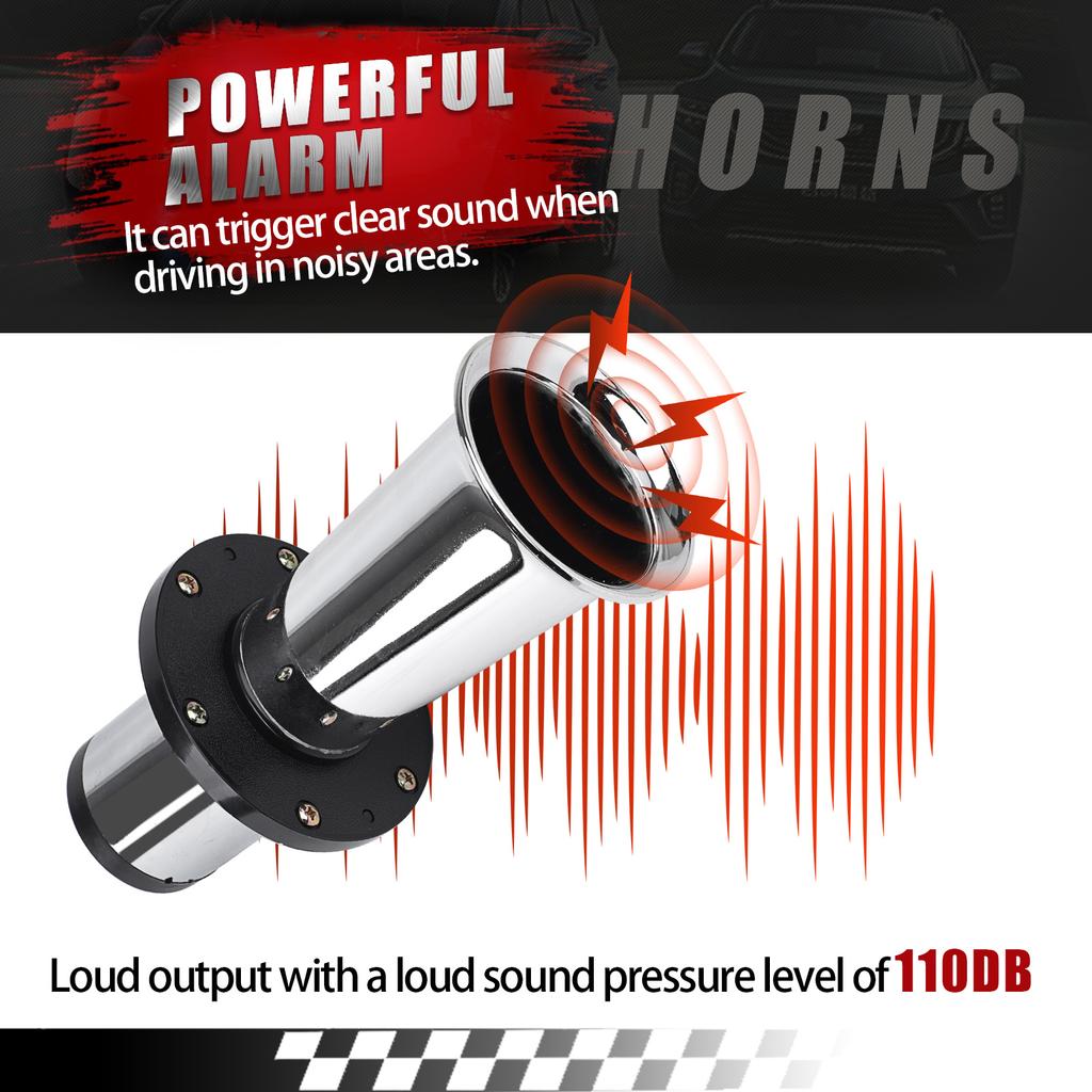 Car Air Horn Classical for Ford Model T Style Old School Chrome OOGA Air Horn Antique Classic Old 12V 110DB Car Air Horn Chrome