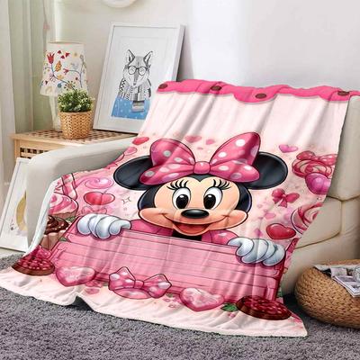 1 Stück Minnie Maus Süße Decke Leichte Flanell-Kuscheldecke für Sofa Bett Reise Camping Wohnzimmer Büro Couch Sessel