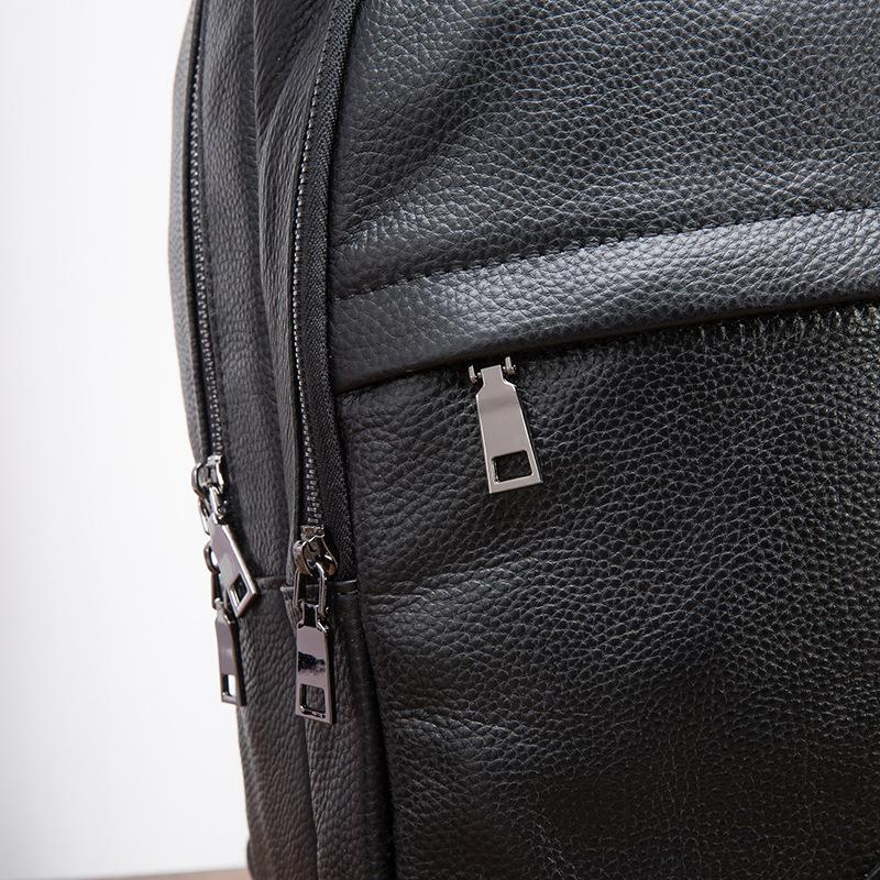 Men Genuine Leather Design Casual Travel Bag Male Fashion Backpack Daypack College Student School Book 17" Laptop Bag