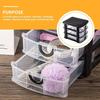 3-Drawer Cosmetic Organizer Box With Transparent Drawers - Durable Plastic Cosmetic Storage Box For Cosmetics Bathroom
