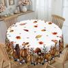1 Autumn-Themed Tablecloth, Polyester Fabric, Orange Pumpkin And Maple Leaf Pattern, Autumn Table Decoration
