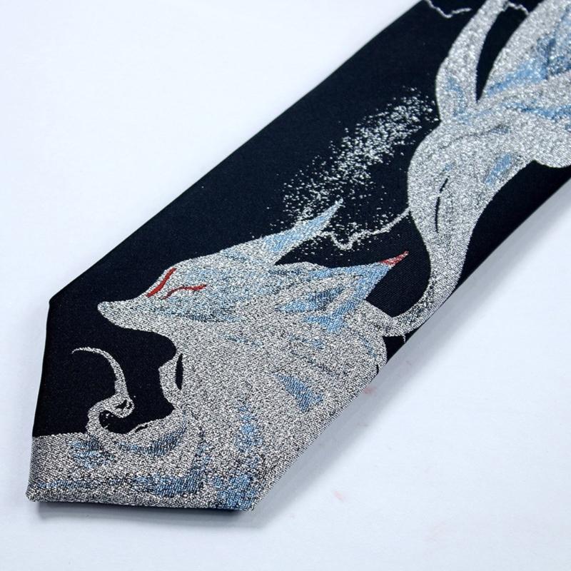 Fashion Necktie for Girls Cosplay Anime Party Nine Tailed Foxes Pattern Neckwear