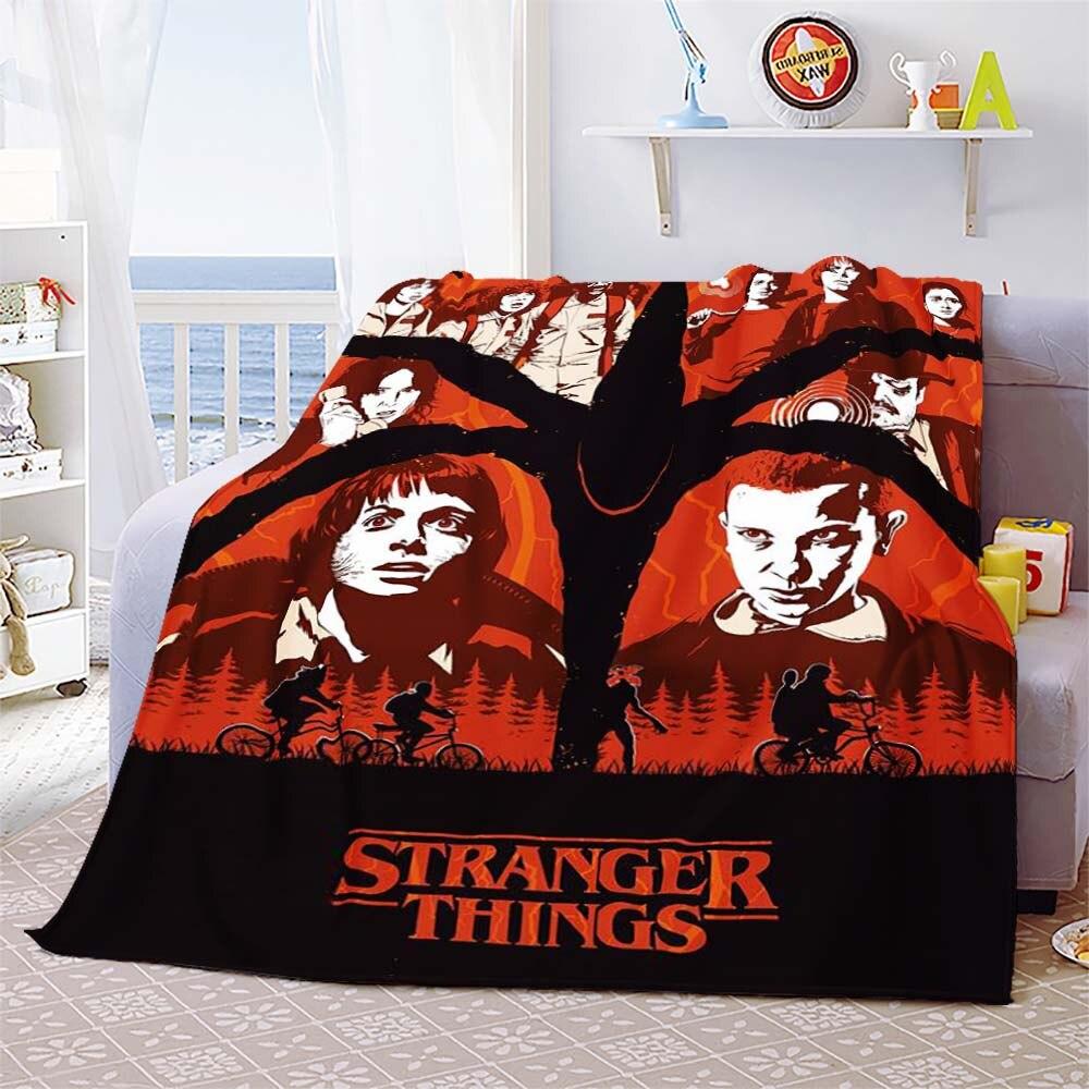 Vecna Stranger Things Mind Flayer Demogorgon Throw Blanket Cover Flannel Beds Sofa Bed Sheet Soft Bedding Room Decor Fans Gift