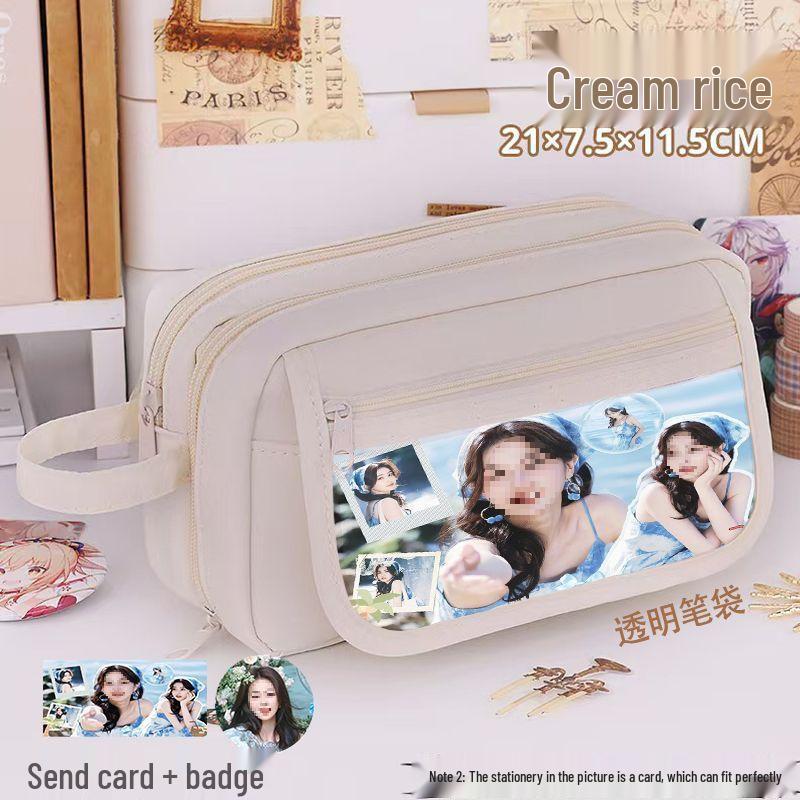 Креативный девятислойный пенал Bailu для школьников - Стильный унисекс пенал White Deer (0) - White Transparent Pen Bag