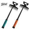 Long Handle Garden Rake Weeding Hand Weeder with 11 Teeth Weed Puller for Precision Yard Lawn Farm Gardening Tool